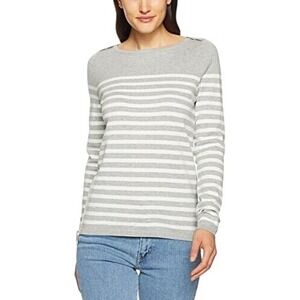 Tommy Hilfiger Striped Cotton Long Sleeve Boatneck Casual Nautical Pullover L‎